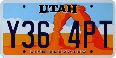 UT license plate Y364PT