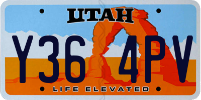 UT license plate Y364PV