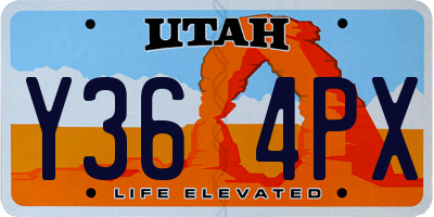 UT license plate Y364PX