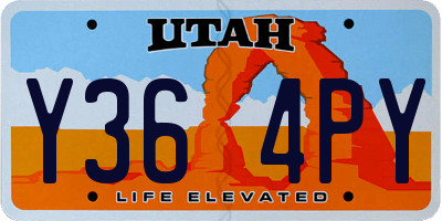 UT license plate Y364PY