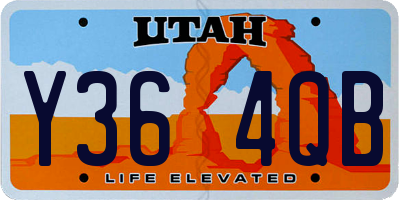 UT license plate Y364QB
