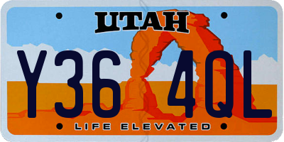 UT license plate Y364QL