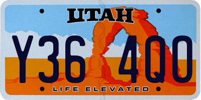 UT license plate Y364QO