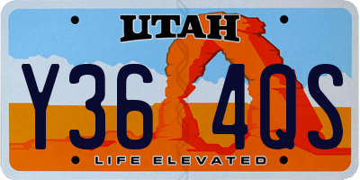 UT license plate Y364QS