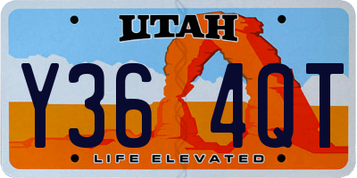 UT license plate Y364QT