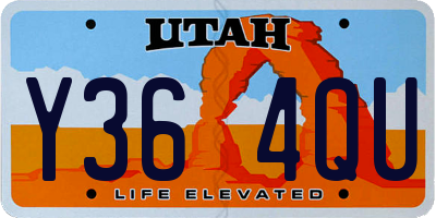 UT license plate Y364QU
