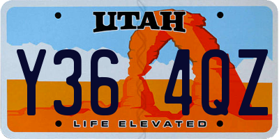 UT license plate Y364QZ