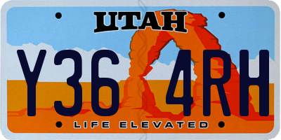 UT license plate Y364RH