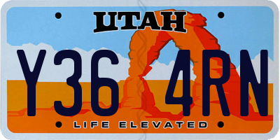 UT license plate Y364RN