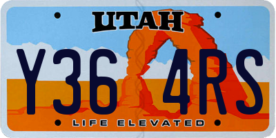 UT license plate Y364RS