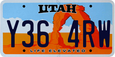 UT license plate Y364RW