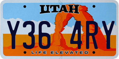 UT license plate Y364RY