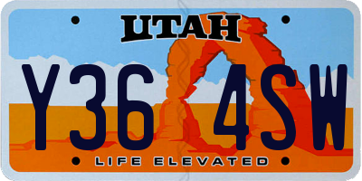 UT license plate Y364SW