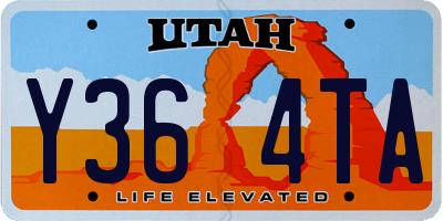 UT license plate Y364TA