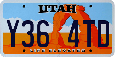 UT license plate Y364TD