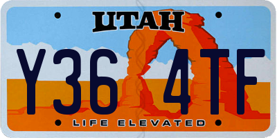 UT license plate Y364TF