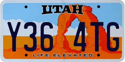 UT license plate Y364TG