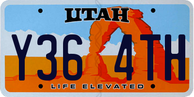 UT license plate Y364TH