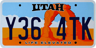 UT license plate Y364TK