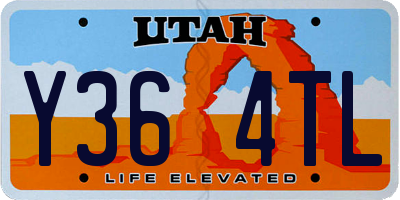 UT license plate Y364TL