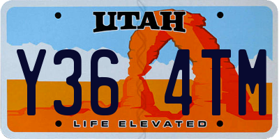 UT license plate Y364TM