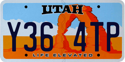 UT license plate Y364TP