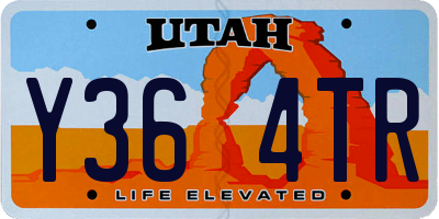UT license plate Y364TR