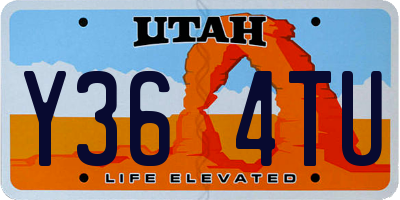 UT license plate Y364TU