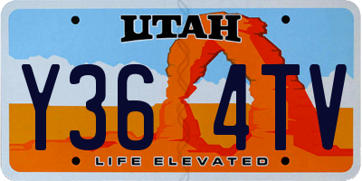 UT license plate Y364TV