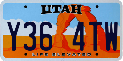 UT license plate Y364TW