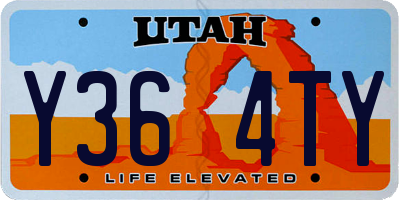 UT license plate Y364TY