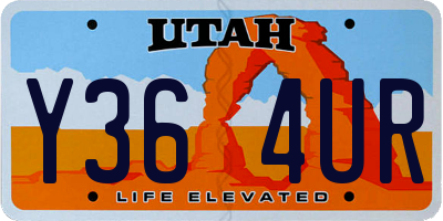 UT license plate Y364UR