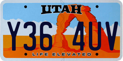 UT license plate Y364UV