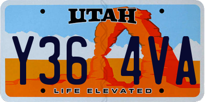 UT license plate Y364VA