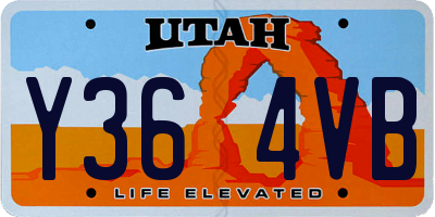 UT license plate Y364VB