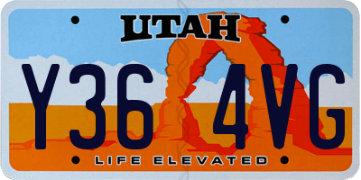 UT license plate Y364VG