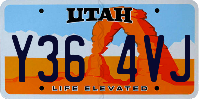 UT license plate Y364VJ