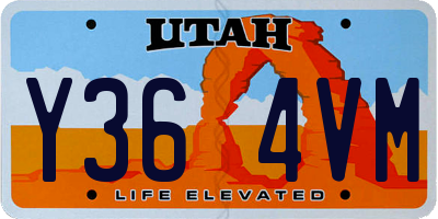 UT license plate Y364VM