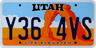 UT license plate Y364VS