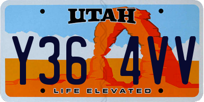 UT license plate Y364VV