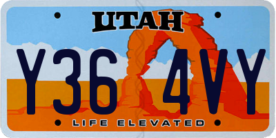 UT license plate Y364VY