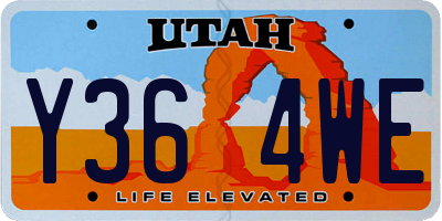 UT license plate Y364WE