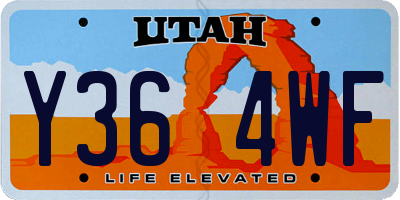 UT license plate Y364WF