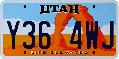 UT license plate Y364WJ