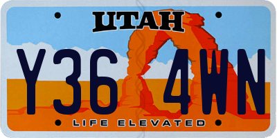 UT license plate Y364WN