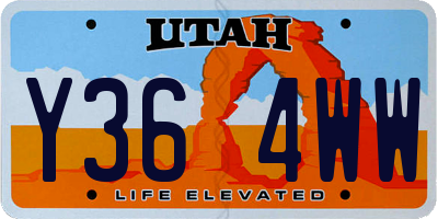 UT license plate Y364WW