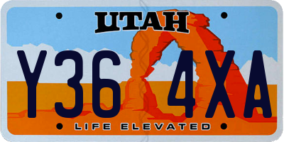 UT license plate Y364XA