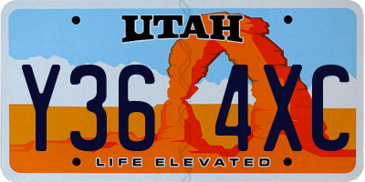 UT license plate Y364XC