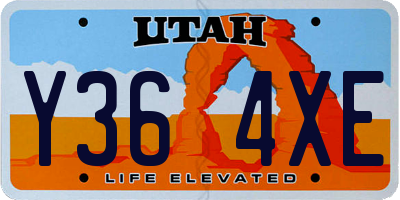 UT license plate Y364XE