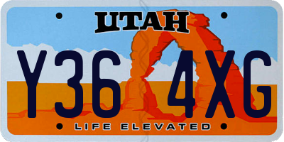 UT license plate Y364XG
